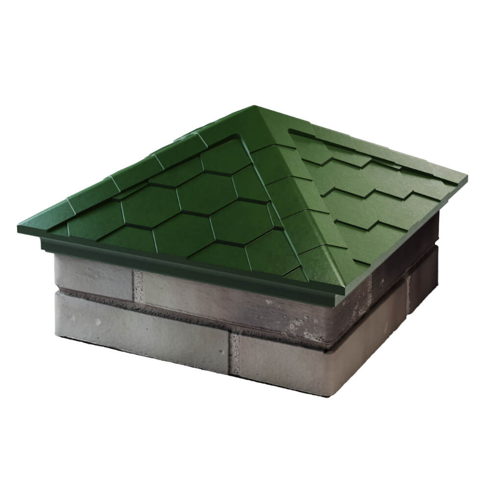 Колпак Zking Эверест Зеленый на столб 1.5х1.5 кирпича (390х390мм) в Нальчике фото