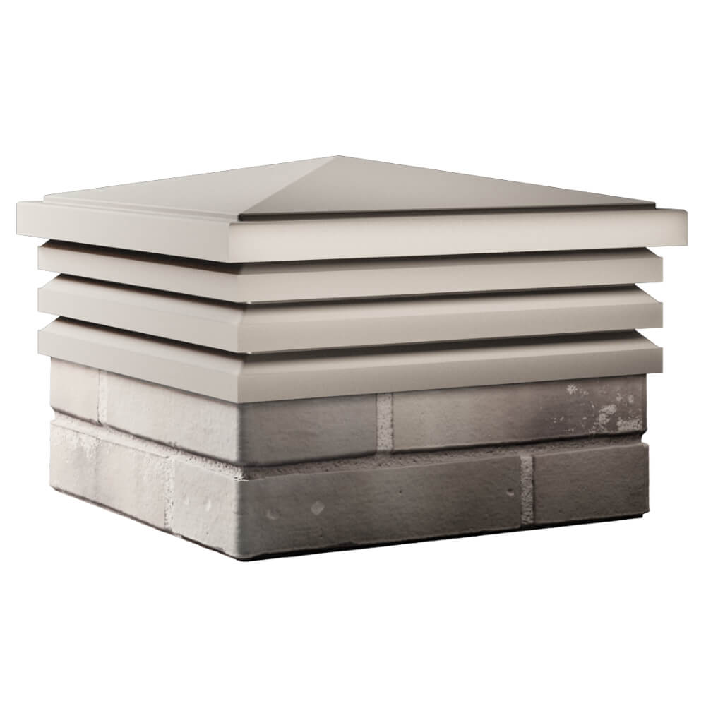 Колпак Zking Бона ХайТек Бежевый на столб 1.5х1.5 кирпича (385х385мм) в Нальчике фото