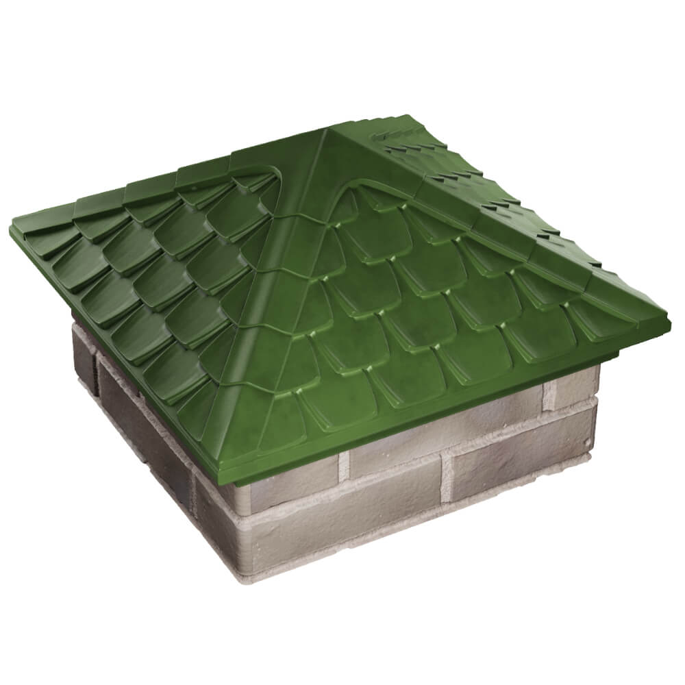 Колпак Zking Эльбрус Зеленый на столб 1.5х1.5 кирпича (385х385мм) в Нальчике фото