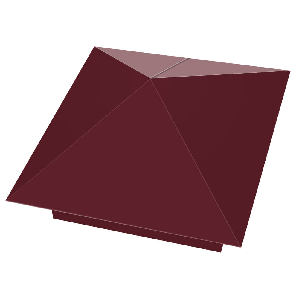 Колпак металлический 390х390мм RAL3005 Красное Вино заборный Нальчик фото