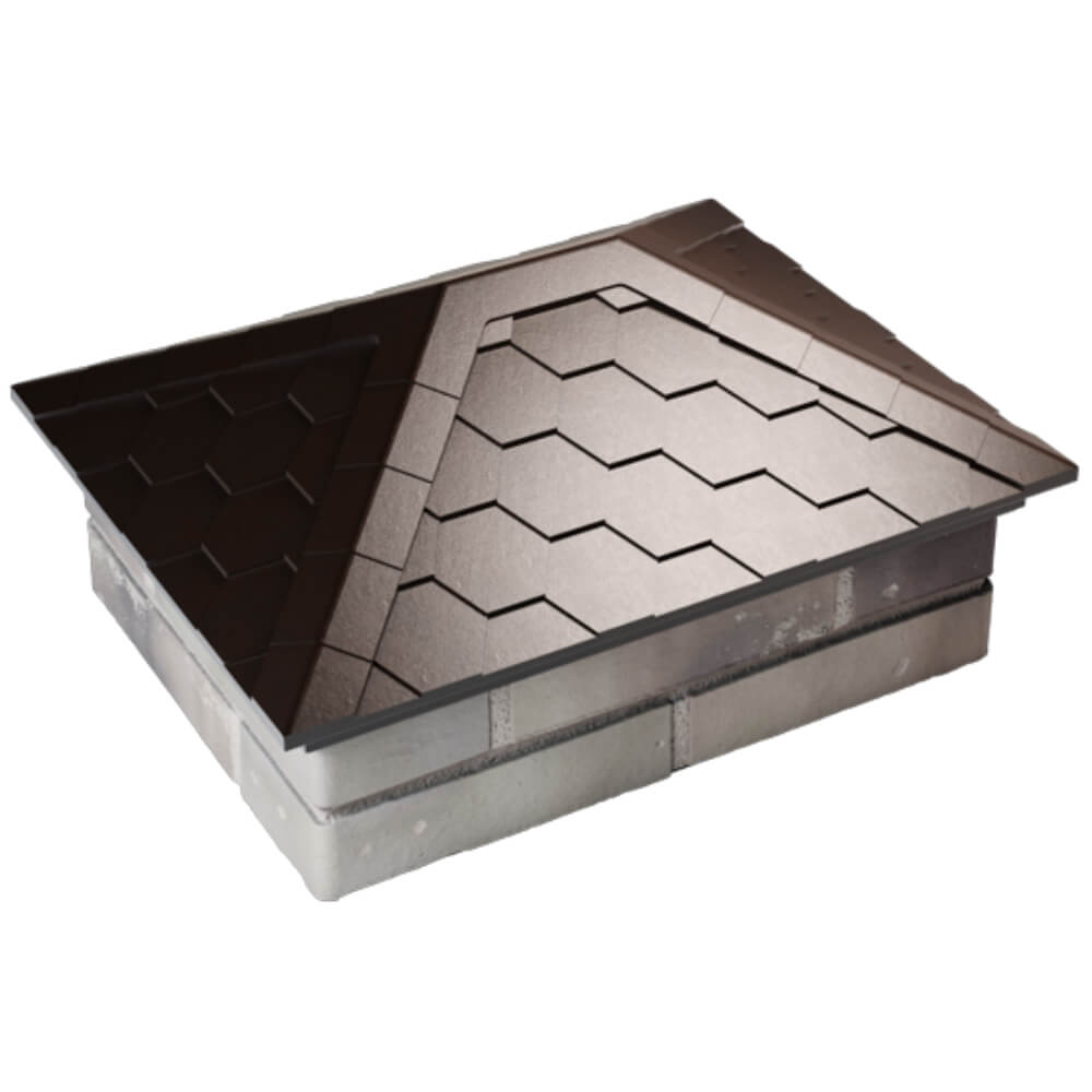 Колпак Zking Эверест Коричневый на столб 2х1.5 кирпича (520х390мм) Нальчик фото