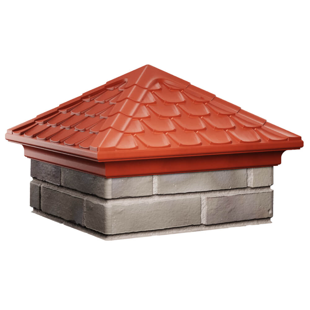 Колпак Zking Эльбрус Красный на столб 1.5х1.5 кирпича (385х385мм) в Нальчике фото