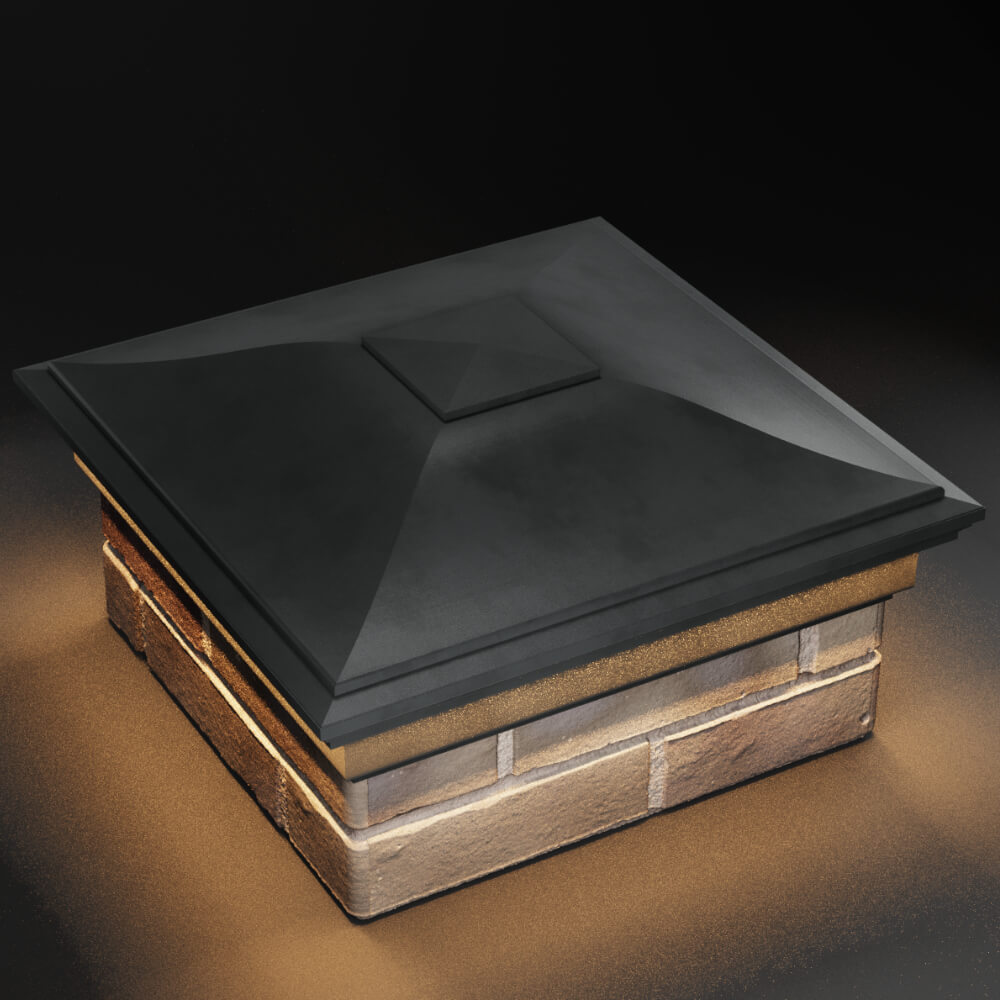 Колпак Zking Монблан Серый на столб 1.5х1.5 кирпича (385х385мм) с подсветкой в Нальчике фото