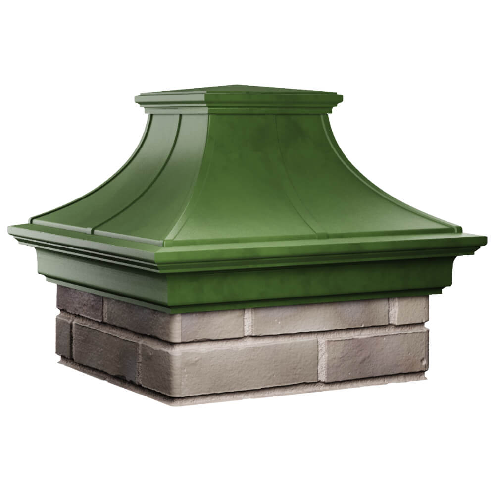 Колпак Zking Монблан Премиум Зеленый на столб 1.5х1.5 кирпича (385х385мм) в Нальчике фото