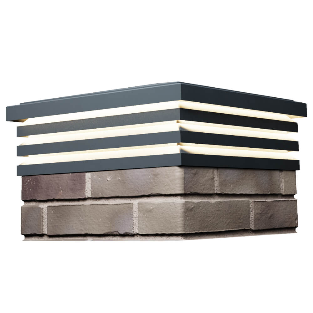 Колпак Zking Бона ХайТек Серый на столб 1.5х1.5 кирпича (385х385мм) с подсветкой в Нальчике фото