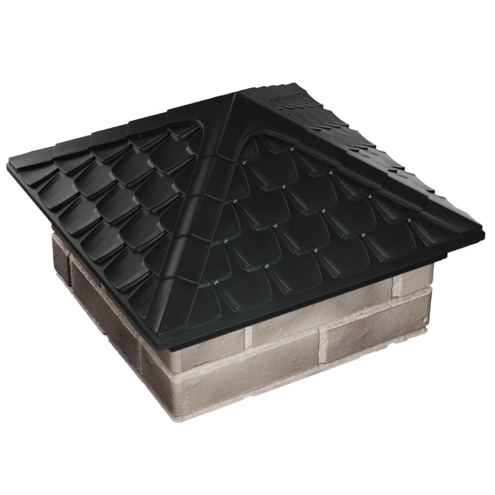 Колпак Zking Эльбрус Черный на столб 1.5х1.5 кирпича (385х385мм) в Нальчике фото