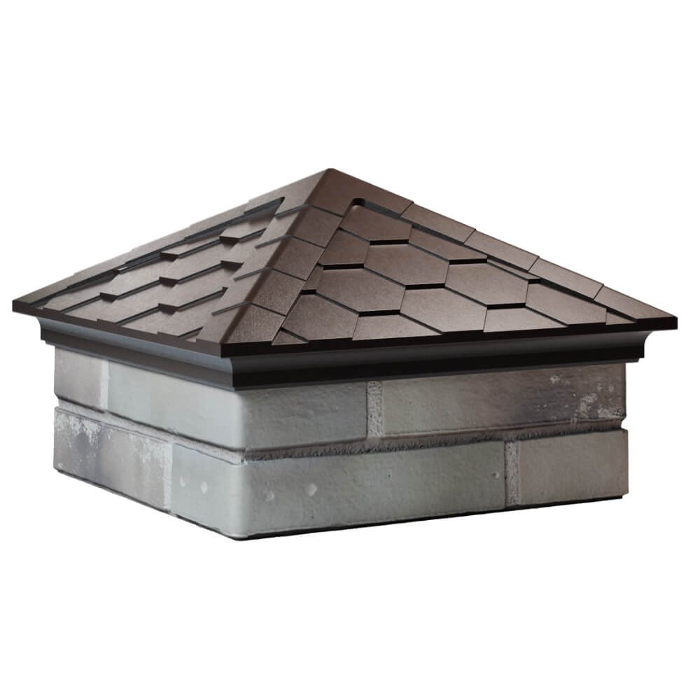 Колпак Zking Эверест Коричневый на столб 1.5х1.5 кирпича (390х390мм) в Нальчике фото