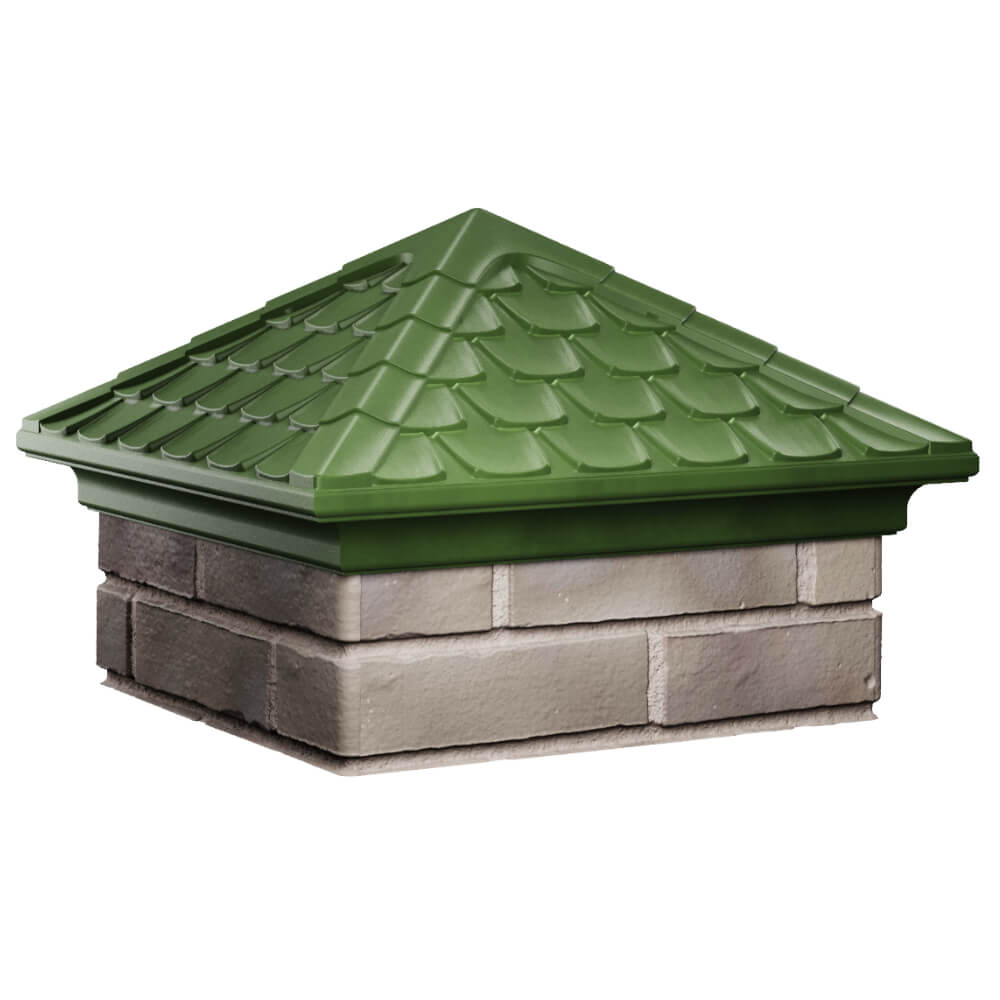 Колпак Zking Эльбрус Зеленый на столб 1.5х1.5 кирпича (385х385мм) в Нальчике фото