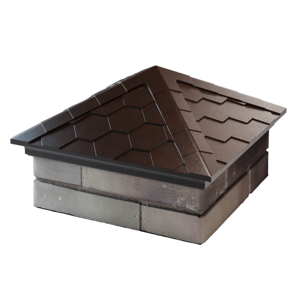 Колпак Zking Эверест Коричневый на столб 1.5х1.5 кирпича (390х390мм) в Нальчике фото