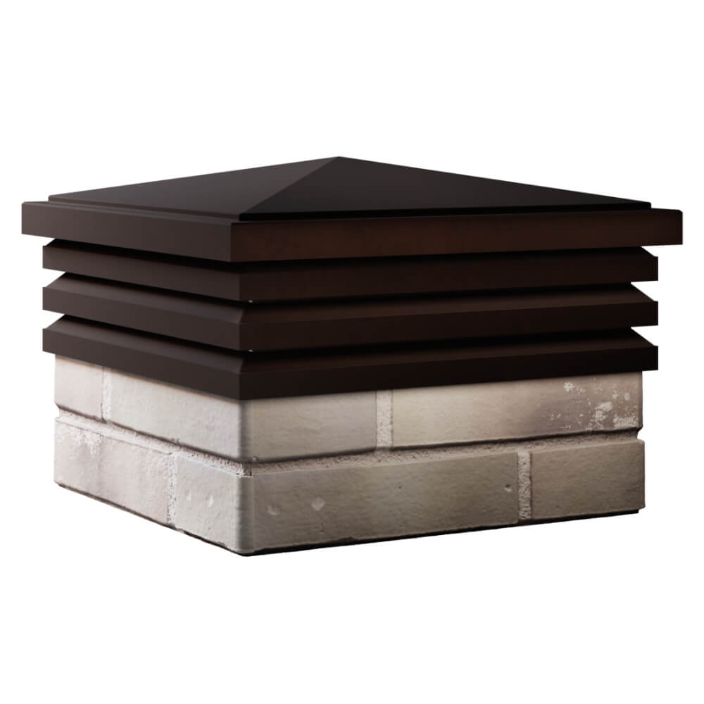 Колпак Zking Бона ХайТек Коричневый на столб 1.5х1.5 кирпича (385х385мм) в Нальчике фото